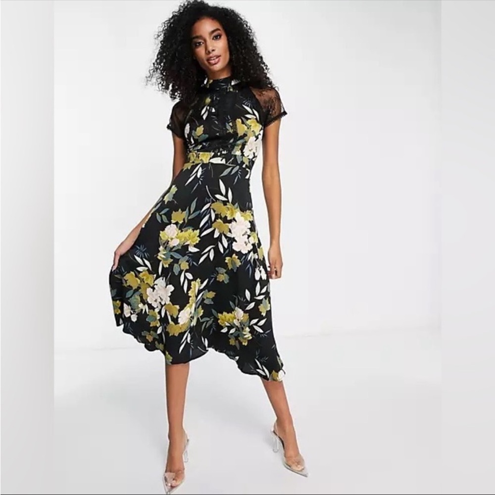 ASOS Silky Navy Midi Dress